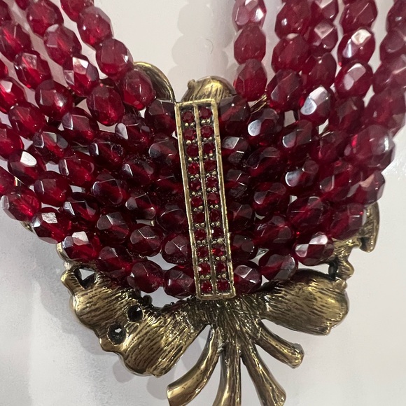 Heidi Daus VERY Vintage RARE Choker Necklace with red Swarovski Crystals - Picture 7 of 16